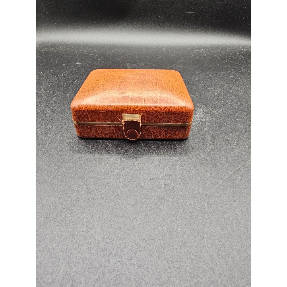 Vintage Louis Fifth Avenue New York Watch Box Faux Alligator Red Velvet Interior